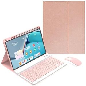 Toetsenbord Case voor Huawei Matepad 10.4 - Draadloos Afneembare Toetsenbord Cover met Potlood Hold, Oplaadbare Tablet Muis, Roze