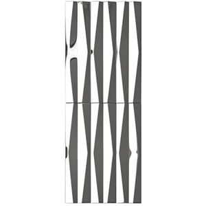 1 stuk zwarte driedimensionale ruit lange metalen mozaïek tegel restaurant cafe bar roestvrij stalen wandtegel achtergrond muur 140x398 mm (kleur: zilver glanzend, maat: 140 x 398 mm)