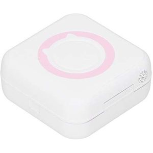 Mini Multifunctionele Thermische Printer, Draadloze BT Pocket Mobiele Printer, 200DPI USB Draagbare Slimme Fotoprinter voor Alle Smartphones(Roze)
