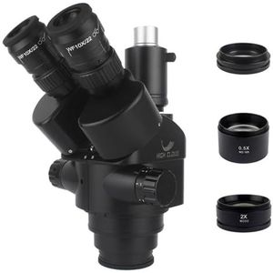7X-45X Simul-Focal Trinoculaire Zoom Stereo Microscoopkop 0.5x 2.0x Extra Objectief C-mount Camera Adapter(With 2.0x 0.5x 1x)