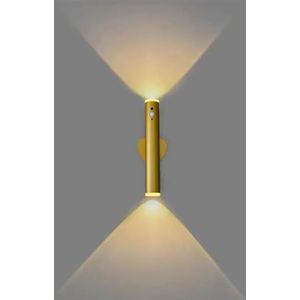 Binnen Wandlampen Oplaadbare USB-wandlamp Op Batterij Draadloze Wandlampen Oplaadbare Magnetische Wandlamp Met Menselijke Lichaamssensor Wandlampen Wandlamp (Color : Gold)