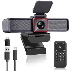 Angetube 4K-streaming-webcam met AI-tracking, HDR, dubbele AI-ruisonderdrukkende microfoons, gespecialiseerde modi USB3.0-webcam, ideaal voor laptop, videocamera voor vergaderingen, conferenties,