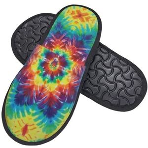 408 Thuis Slippers, Magische Psychedelische Mandala Regenboog Kleurrijke Tie Dye Womens Slipper Ademend Huis Schoenen Lichtgewicht Huis Slippers Voor Huis Indoor Outdoor, Harige pantoffels 107,