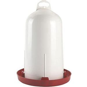 Kerbl Drinkbak voor gevogelte, inhoud 12 liter, drinkbak voor gevogelte, container met draaggreep, kleur rood/wit