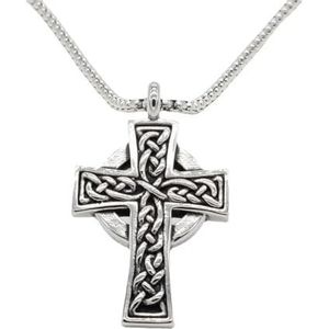 Vintage Viking Keltische mannen ketting roestvrij staal kruis hanger christelijke religieuze sieraden cadeau