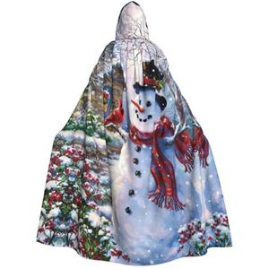 WURTON Rode sneeuwpop schroot carnaval capuchon cape voor volwassenen, heks en vampier cosplay kostuum mantel, geschikt voor carnaval feesten, 190 cm