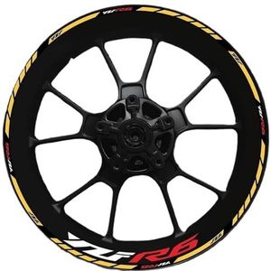 Motorfiets wiel stickers YZF R6 Motorfiets 17 Inch Binnen- en Buitenwiel Velg Naaf Decal Decoratie Waterdichte Hoog Reflecterende Sticker(008)