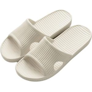 Rojeam Badslippers Uniseks Slippers voor Dames en Heren Badsandalen Zomerpantoffels Douche Schoenen, Beige, 39/40 EU