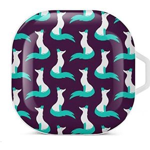 Snow Fox Oordopjes Hoesje Compatibel met Samsung Hard Shell Beschermhoes Wit-Stijl