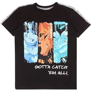Pokemon Catch Them All Evolution T-shirt, Kinderen, 116-170, Black, Officiële Koopwaar