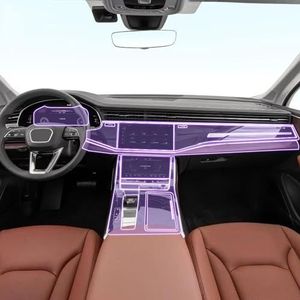 NQNFWCRJ Auto interieur Middenconsole transparant TPU Verf beschermfolie Anti kras sticker LCD-scherm PPF, Voor Audi Q7 2019-2023