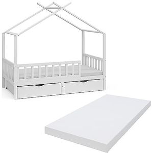 VitaliSpa Huisbed Franka, wit, 80x160 cm met 2 laden en matras