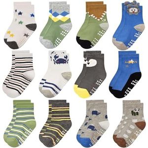 Yafane, Kindersokken van katoen, ademend, multisize van 0 tot 7 jaar, sokken voor pasgeborenen, uniseks, sokken voor meisjes en jongens, 12 paar, ideaal cadeau, 1-3 anni