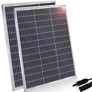 KESSER® Zonnepanelenset van 2 monokristallijne zonnemodules Zonnepaneel - 130W 18 V voor 12 V accu's, fotovoltaïsch - Zonnecel PV-systeem Solar voor caravans, camping, balkon, tuinhuisjes