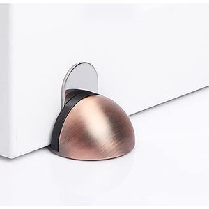 SFOCQVISH 4 stuks roestvrijstalen deurstopper, ovale vloergemonteerde halve maan deurstop, magnetische deurstopper met schroeven en lijmen die uw muren beschermen tegen schroeven en beschadiging, e (D