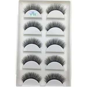 UAMOU 10/50 Dozen 5 Pairs 3D Nertsen Valse Wimpers Haar Natuurlijke Cross Lange Rommelige Make Fake Wimpers Extension Make Up faux Cils Cheerfully (Color : 5Pairs H 09, Size : 100 Boxes 500Pairs)