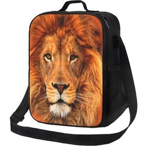 EgoMed Lunchtas, duurzame geïsoleerde lunchbox herbruikbare draagtas koeltas voor werk schoolstijlvolle leeuw