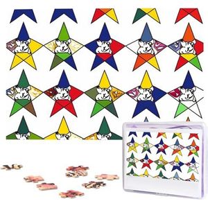 Stars Eastern Stars Puzzels 1000 stuks gepersonaliseerde legpuzzels voor volwassenen gepersonaliseerde foto met opbergtas puzzel houten foto puzzel voor familie woondecoratie (74,9 cm x 50 cm)