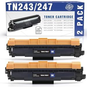 Toner Experte Brother TN243 TN-243 Zwart Toner Cartridge Vervanging voor TN243BK TN-243BK voor HL-L3210CW HL-L3230CDW HL-L3270CDW MFC-L3710CW MFC-L3750CDW MFC-L3770CDW Printer 2 Pack