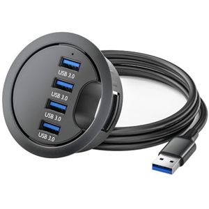 USB 3.0 Desk Grommet Splitter Dock Station Kaartlezer voor Desktop PC Laptops