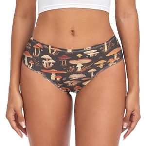 sawoinoa Klassieke Cartoon Kunstpaddenstoel Onderbroek Vrouwen Middelgrote Taille Slip Vrouwen Comfortabel Elastisch Sexy Ondergoed Bikini Slipje, Mode Pop, L