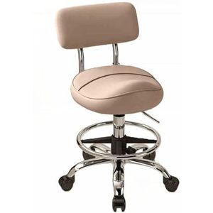 Zadelkrukstoel, PU Lederen Draaibare Verstelbare Rolkruk Met Rugleuning Verstelbare Hoogte 53-73cm, Ergonomische Rolstoel For Tandartsstylist Tattoo Artist(Color 2)