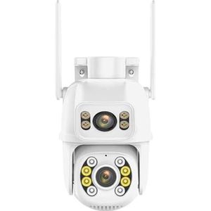 Bewakingscamera, Dual Lens PTZ-camera 8MP 4K Bewakingscamera Dual Screen Beveiliging Portection Auto Tracking 1080P Beveiliging CCTV Cam(4MP With 64GB)