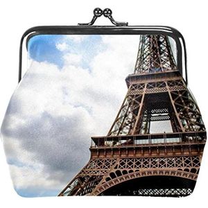Portemonnee Vintage Pouch Veranderen Portemonnee Portefeuilles Eiffeltoren Patroon, Meerkleurig, 3.3x3.6 in/11x12 cm, Klassiek