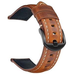 CBLDF Italiaanse Olie Wax Lederen Bandjes For Horloge Armband 20Mm 22Mm 24Mm Echt Lederen Horlogeband Vintage Horloge Accessoires Mannen (Color : Brown, Size : 22mm)