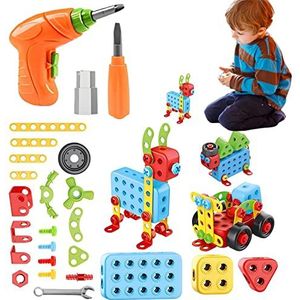 Shiyan Moeren En Bouten Bouwset - Stuurspeelgoed Kit Kids Bouwstenen Leren Set, Engineering Kit Creatieve Activiteiten Games Leren Cadeau voor Peuters