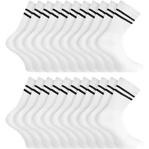 Basic Treasure 20 paar tennissokken, uniseks sportsokken, zacht katoen, sokken voor heren en dames, vrije tijd en sport, wit, 39-42 EU