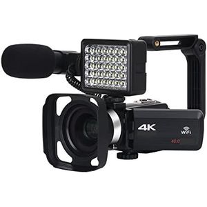 Videocamera, Volledige 4K Vlog-videocamera for livestreaming Outdoor Digitale Camcorder Webcam 16X Recorder Fotografie(No SD Card,BLUE)