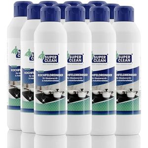 SUPER CLEAN Kookplaatreiniger voor glaskeramische & inductiekookplaten | Inhoud: 12 × 250 ml | Verwijdert aangekoekte resten & vet – stralende reiniging