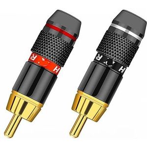 10 stuks/partij RCA-stekker RCA-stekker professionele audio luidspreker stekker jack draad stekker 5 paar rood + zwart