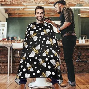 Salon Cape Bijen Zwarte Kapper Cape Verstelbare Kappers Jurk Professionele Kappers Cape Voor Herbruikbare Kappers Thuis 140x168cm