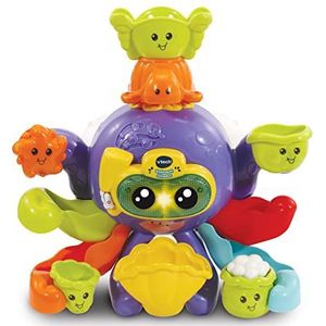VTech 80-555204 Babybadplezier octopus, interactief badspeelgoed dat spreekt en zingt, voor kinderen van 1 – 5 jaar, multi kleuren (Duitse versie)