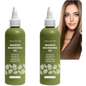 Wonder Growth Oil Serum & haargroeioliebehandeling, lichte, niet-vette hoofd- en haarverzorgingsolie voor dikker, sterker en gezonder haar, voor mannen en vrouwen, 2 stuks