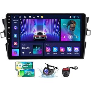 Voor Toyota Auris 1 E150 2006-2012 Android 13 Carplay Autoradio, 9 inch Scherm Radio Android Auto Bluetooth Handsfree 4G WiFi FM/RDS/DAB+ Radio HiFi Achteruitkijkcamera + DVR(NF-2)