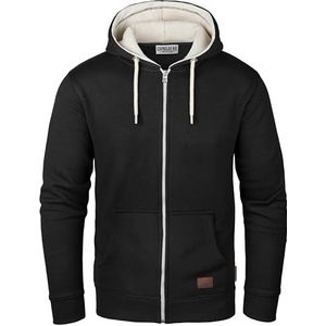 Grin&Bear GEC490 Capuchontrui voor heren, hoodie met fleece binnenzijde, zwart2, XL