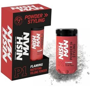 NISHMAN Haarstylingpoeder P1 Flaming 20 g - Mangogeur - Maximale Volumeboost en Textuur - Flexibele Hold en Matte Finish