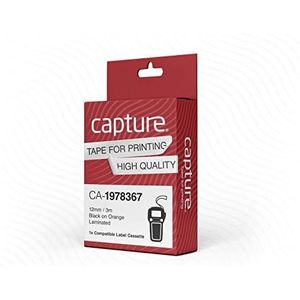 Capture 12 mm x 3,0 m zwart op oranje labeltape, W127154619 (labeltape)