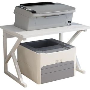 Media-opbergkast, Printerstandaard, 2-laags AV-mediakaststandaard, Multifunctionele Thuiskantoor-organizer For Printer-scanner-faxmachine (Color : White, Size : Style 2)