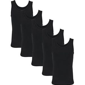 TupTam Kinderen Jongens Onderhemd Mouwloos Tank Top 5-Pack, Zwart, 128-134