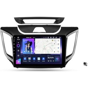 ZWCLSH QLED Schermupgrade Android 13 autoradio met Carplay en Android Auto, Bluetooth 5.0, 10,1 inch touchscreen, SWC back-upcamera, AM/FM autoradio, compatibel met Hyundai Creta IX25 2015-2019,7NF