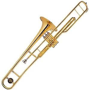 Geel Messing Goudgelakt Trombone-instrument Roestvrij Staal 3 Zuigers Trombone Met Canvas Koffer Trombone Kit