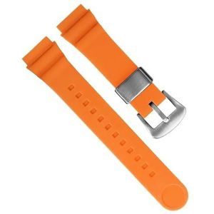 INSTR Mannen siliconen rubber horlogeband Voor Seiko 5 Nr. SNE537 SRPA83J1 Solar sport duiken blik polsband (Color : Orange silver buckle, Size : 22mm)