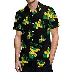 Made in Jamaica Hawaiiaanse shirts voor heren, korte mouwen, casual overhemd met knopen, vakantie, strandshirts, 4XL