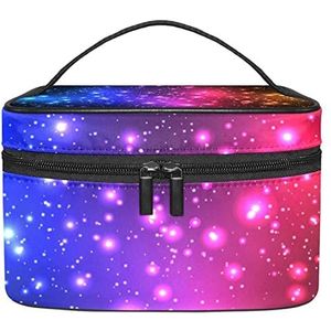 Make-up Organizer Bag, Reizen Make-up Tas Organizer Case Draagbare Cosmetische Tas voor Vrouwen en Meisjes Toiletries Kleurrijke Shine Starry Sky Galaxy, Meerkleurig, 22.5x15x13.8cm/8.9x5.9x5.4in