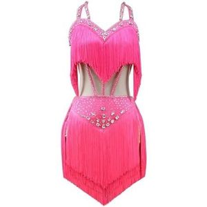 Jurken Voor Latijns Amerikaanse Danswedstrijden Met Kwastjes Hollow Cha Cha Optreden Kostuums Voor Dames Rugloze Salsa Tango Danskleding Glanzende Rok Voor Rumba Samba,O,L