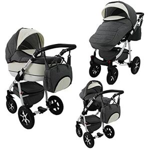 Kinderwagen voor grote ouders, babyzitje en Isofix, keuze uit QueroLen door Saintbaby Cream 2-in-1 zonder babyzitje